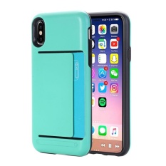 untuk IPhone 8 Detachable TPU + PC Dropproof Pelindung Penutup Belakang Case dengan Slot Kartu, Kecil Kuantitas Dianjurkan Sebelum IPhone 8 Launching (Mint Hijau)-Intl