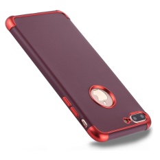 untuk IPhone 8 Plus dan 7 Plus Elektroplating TPU Pelindung Kembali Tudung Case (Merah)-Intl