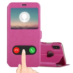 untuk IPhone 8 Sutra Tekstur Case Kulit Horisontal Flip dengan Panggilan Tampilan ID dan Sleep/Wake-up Fungsi dan Holder, Kecil Kuantitas Dianjurkan Sebelum IPhone 8 Launching (Magenta)-Intl