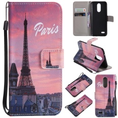 untuk LG K10 2017 Case Cover-Gaya Busana Klasik Dompet Flip Stand PU Kulit Phone Case-KT18- INTL