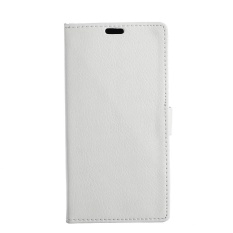 untuk LG Q8 Litchi Grain PU Leather Case Flip Stand Cover dengan Magnetic Closure-Intl