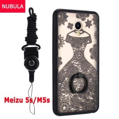 untuk Meizu Meilan 5 S/Meizu Meilan M5s Case Penutup Baru Hot Jual Fashion Ultra Tipis 3D Stereo Relief Warna-warni Lukisan Lembut Kembali Covers/Anti Jatuh Ponsel Cover/Tahan Guncangan Ponsel Case dengan Logam Cincin dan Ponsel Rope (HUNSHA) -Intl