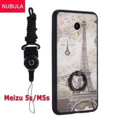 untuk Meizu Meilan 5 S/Meizu Meilan M5s Case Penutup Baru Hot Jual Fashion Ultra Tipis 3D Stereo Relief Warna-warni Lukisan Lembut Kembali Covers/Anti Jatuh Ponsel Cover/Tahan Guncangan Ponsel Case dengan Logam Cincin dan Ponsel Rope (Tower) -Intl