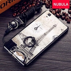 untuk OPPO R7S Case Penutup Baru Hot Jual Fashion Ultra Tipis 3D Stereo Relief Warna-warni Lukisan Lembut Kembali Covers /Anti Jatuh Ponsel Cover/Tahan Guncangan Ponsel Case dengan Logam Cincin dan Ponsel Tali (Tower) -Intl