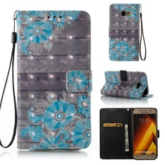 untuk Samsung Galaxy A5 2017/SM-A520 Case Cover-Gaya Busana Klasik Dompet Flip Stand PU Kulit Ponsel Case-Intl