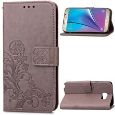 untuk Samsung GALAXY Note 5 Case Cover-Gaya Busana Klasik Dompet Flip Stand PU Kulit Phone Case-Intl