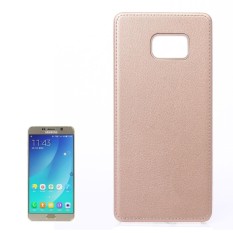 Untuk Samsung Galaksi Note 5/N920 Lengkeng Tekstur Pasta Kulit PU Kulit + Buah Case (Emas) -Internasional