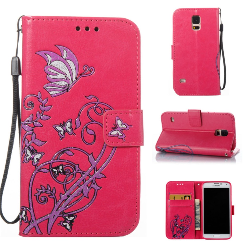 untuk Samsung Galaxy S5/i9600 Case Cover-Gaya Busana Klasik Dompet Flip Stand PU Kulit Mobile Phone Case -Intl