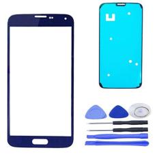 untuk Samsung Galaxy S5 SV I9600 Biru LCD Front Screen Screen Lensa Luar Lebar 4.8 ''+ Alat + Perekat -Intl