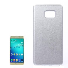 Untuk Samsung Galaksi S6 Sisi +/G928 Lengkeng Tekstur Pasta Kulit PU Kulit + Buah Case (Perak) -Internasional