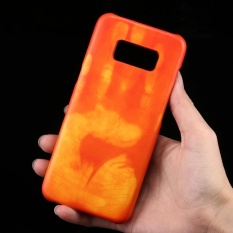 untuk Samsung Galaxy S8 +/G9550 Pasta Kulit + PC Thermal Sensor Perubahan Warna Pelindung Menutupi Belakang Case (Orange) -Intl