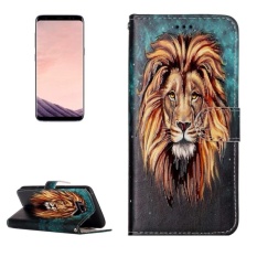 untuk Samsung Galaxy S8 Gloss Minyak Embossed Lion Pola Case Kulit Horisontal Flip dengan Pemegang dan Slot Kartu dan Dompet dan Photo Frame-Intl