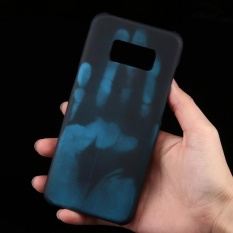 untuk Samsung Galaxy S8 Pasta Kulit + PC Thermal Sensor Perubahan Warna Pelindung Menutupi Belakang Case (Biru)-Intl