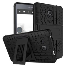 untuk Samsung Galaxy Tab A 7.0 (2016) T280 T285 Tablet Case, Pelindung Cover Tablet Kasus Rugged Impact Armor Hybrid Shell Dual-Layer Detachable Shockproof-BLACK-Intl