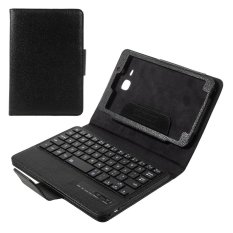 untuk Samsung Galaxy Tab 7.0 T280 T285 Dilepas Bluetooth Keyboard Lengkeng Kulit Dudukan Case-hitam