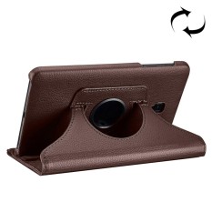 For Samsung Galaxy Tab A 8.0 (2017) / T380 / T385 Litchi Texture Horizontal Flip 360 Degrees Rotation Leather Case with Holder(Brown) - intl