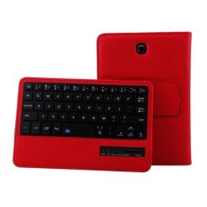 untuk Samsung Galaxy Tab S2 8.0 T710/T715 2 In 1 Dilepas Bluetooth Keyboard Lengkeng Tekstur Kulit Case dengan Pemegang (Merah) -Intl
