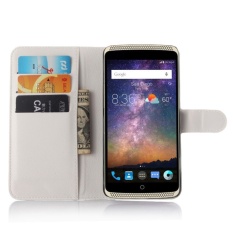 untuk ZTE AXON Lux/AXON Elite Flip Kulit dengan Deluxe Kartu Kredit Flip Cover Case Ponsel Case (Putih) -Intl