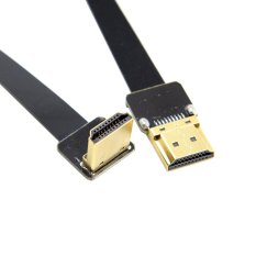 FPV Down Sudut 90 Derajat HDMI HDTV Laki-laki HDC Converter Kabel Gepeng 20 Cm-Intl