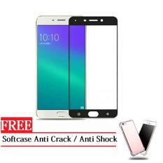 Free Case Anti Crack - Screen Protector OPPO F1s Expert A59 Full Screen Anti Gores Kaca 2.5D List Warna - Hitam