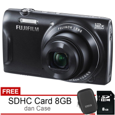 Fujifilm Finepix T500 - 16Mp - 12x Optical Zoom - Hitam + Gratis SDHC 8GB dan Case