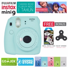 Fujifilm Instax Mini 9 Kamera Polaroid Instant Ice Blue Free 1 Pack Camera Film