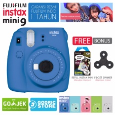 Fujifilm Instax Mini 9 Kamera Polaroid Instant Cobalt Blue Free 1 Pack Camera Film