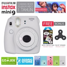 Fujifilm Instax Mini 9 Kamera Polaroid Instant Smoky White Free 1 Pack Camera Film