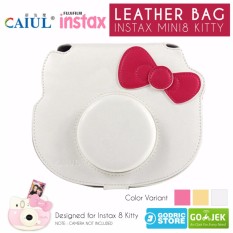 Fujifilm Leather Bag Polaroid Instax Mini 8 Hello Kitty Tas Case Kamera - Putih