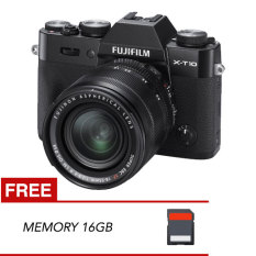 Fujifilm Kamera Mirrorless Fuji X-T10 18-55mm - Hitam + Free Memory 16GB