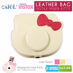 Fujifilm Leather Bag Polaroid Instax Mini 8 Hello Kitty Tas Case Kamera - Cream