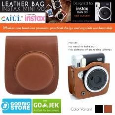 Fujifilm Leather Bag Polaroid Instax Mini 90 Neo Classic Tas Case Kamera V2 - Coklat