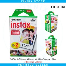 Fujifilm Refill Polaroid Instax Mini Film Twinpack Plain - 1 Box Isi 20 Lembar