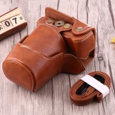 Full Tubuh Kamera PU Kulit Case Casing dengan Tali untuk Canon EOS M3 (Brown)-Intl