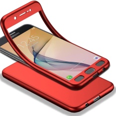 Tubuh Penuh Case untuk Samsung Galaxy J5 Prime Lembut TPU Matte Finish Slim Cover 2 In 1 Cakupan Penuh Perlindungan dengan Pelindung Layar Anti Gores (Merah) -Intl