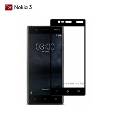 Full Cover Tempered Glass Warna Screen Protector for Nokia 3 - Black