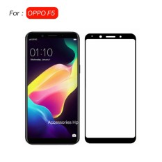 Full Cover Tempered Glass Warna Screen Protector for OPPO F5 - Black