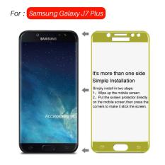 Full Cover Tempered Glass Warna Screen Protector for Samsung Galaxy J7 Plus C710 Dual Camera - Gold