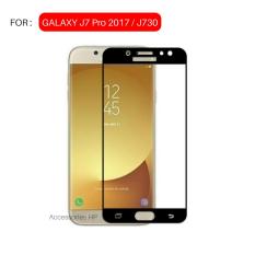 Full Cover Tempered Glass Warna Screen Protector for Samsung Galaxy J7 Pro 2017 / J730 - Black