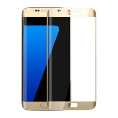 Penuh Ditutupi Melengkung Pelindung Layar Anti Gores untuk Samsung Galaxy S7 Edge (Emas)