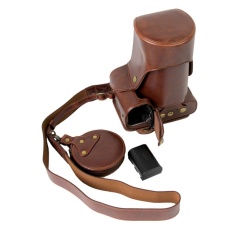 Full Protection Bottom Opening Versi Pelindung PU Kulit CameraCase Bag dengan Desain Tripod Kompatibel untuk Canon EOS 60D WithShoulder Leher Strap Belt dan Penyimpanan Kartu Case Dark Brown-Intl