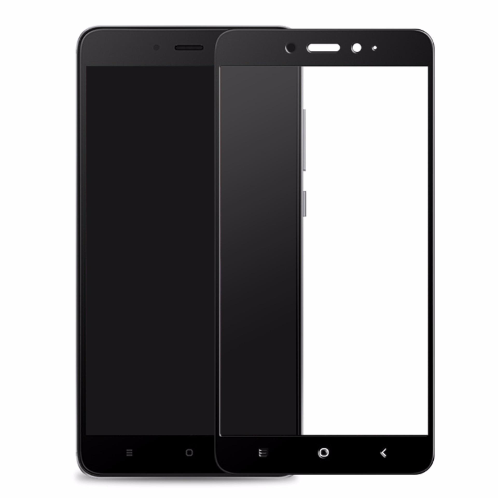 Full Screen Colour Tempered Glass Screen Protector for Xiaomi Redmi 4X - hitam