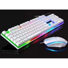 G21 Wired USB Luminescent Game mouse dan keyboard Komputer Mechanical Feel Backlit keyboard dan mouse Set-Intl