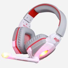 G4000 Pro Gaming Headset Stereo Suara 2,2 Juta Wired Headphone (Putih Merah)-Intl