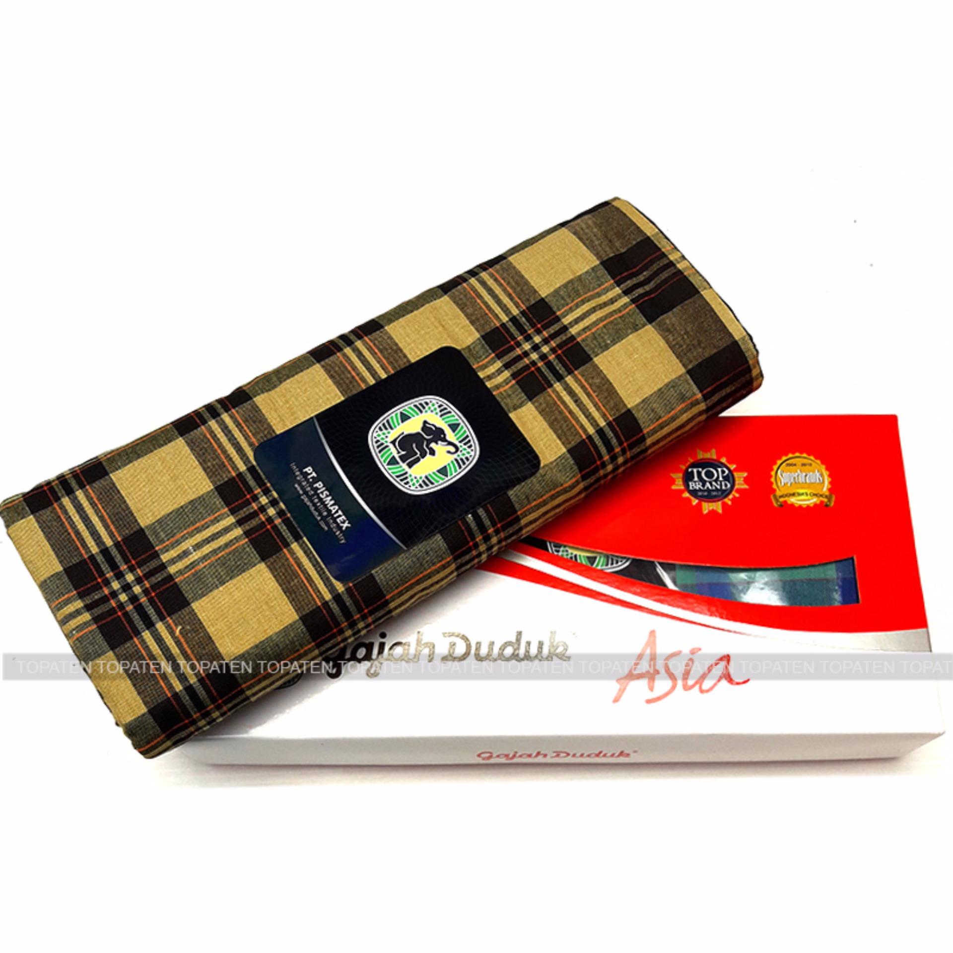 Gajah Duduk Sarung Tenun Eksklusif Premium Muslim Motif Asia - Hijau