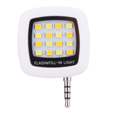 GAKTAI Portable Rechargeable Mini 16 Selfie Flash Lampu Kamera LED Light untuk Semua Ponsel (Putih)-Intl