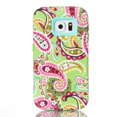 Galaksi S6 Sisi Guncangan Tahan. Samsung S6 Sisi Pola Paisley Shockabsorbing Hibrida Terbaik Dampak Kasar Ramping Sarung Cangkang untuk Samsung Galaksi S6. Hijau-Internasional