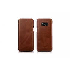 Galaxy S8 Plus Case, Hwota Business Series Vintage Genuine Curve Edge Flip in Wallet Cover Folio Flip Style Cases Slim Fit Leather Case for Samsung Galaxy S8 Plus (Brown) - intl