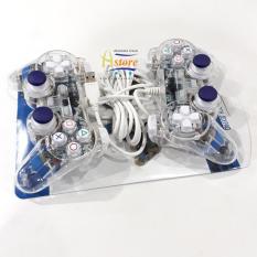 Gamepad Stik Double Getar Lampu LED PC Laptop - Transparant