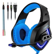 Gaming Headset dengan MIC untuk PS4, PC, Xbox One, LAPTOP Kejernihan Suara Isolasi Kebisingan LED Lampu Headphone Soft Nyaman EarPads dengan Kontrol Volume Mikrofon Omnidirectional Gamer untuk Smartphone, Komputer-Intl